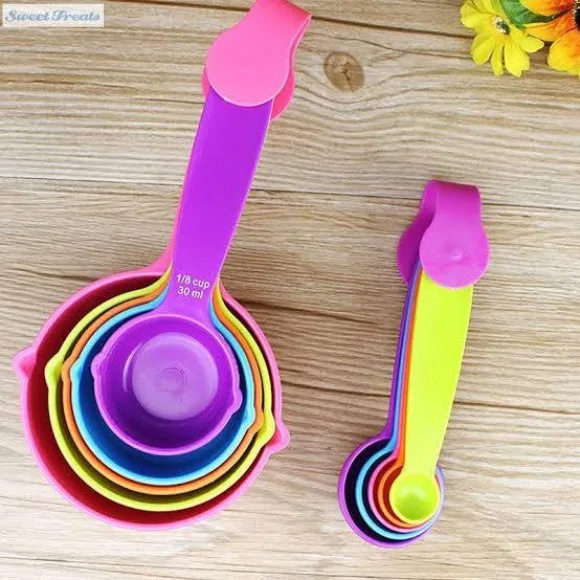 Rainbow Measuring Cups - Spoons Set 10 Pcs Set