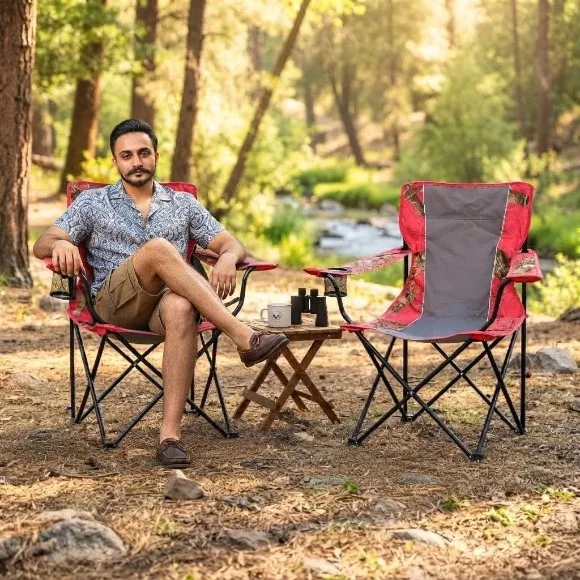 Realtree Camo Portable Camping Chair with Bag 113kg Capacity