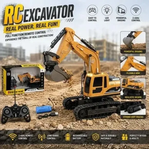 Remote Control Excavator With Metal Bucket