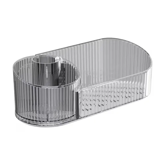 Rotating Makeup Organizer Cosmetic Storage Tray With Compartment