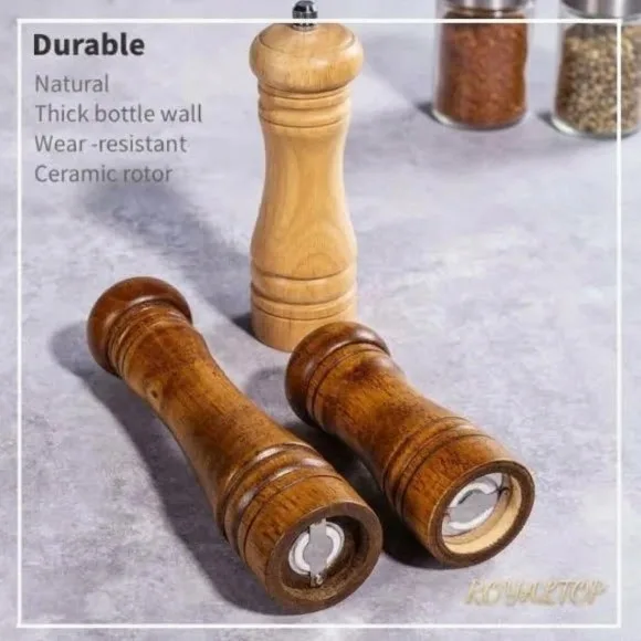 Rubber Wood Pepper Grinders Salt & Pepper Mills