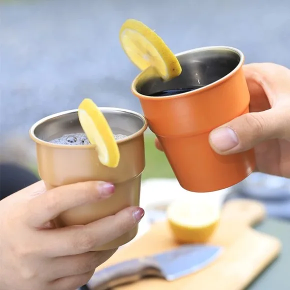 300ML Camping Coffee Cup Home Stainless Steel Drinking Mug 1-Pcs thumbnail 3
