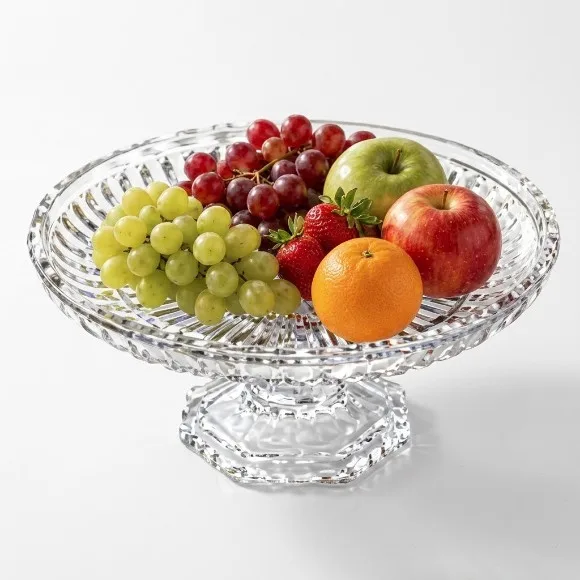 Elegant Crystal Glass Pedestal Cake Stand Fruit Bowl thumbnail 5