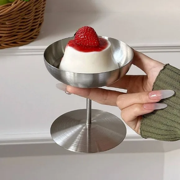 StainlessSteel Ice Cream Cup Dessert Bowl Yogurt Sundae Pudding Cup thumbnail 3
