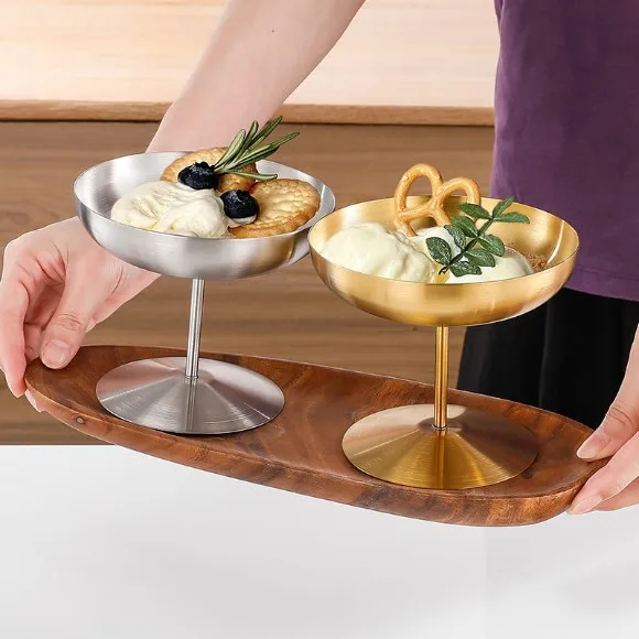 StainlessSteel Ice Cream Cup Dessert Bowl Yogurt Sundae Pudding Cup thumbnail 2