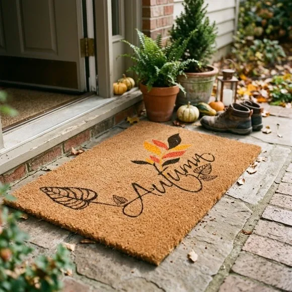 Touchwood "Autumn" Foliage Natural Coir Door Mat 50x80 cm