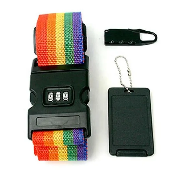 Adjustable Luggage Straps Combination Lock Luggage Tag Travel Set Accessories