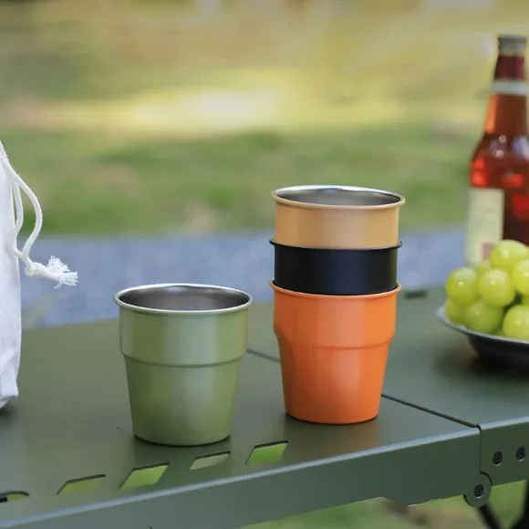 300ML Camping Coffee Cup Home Stainless Steel Drinking Mug 1-Pcs