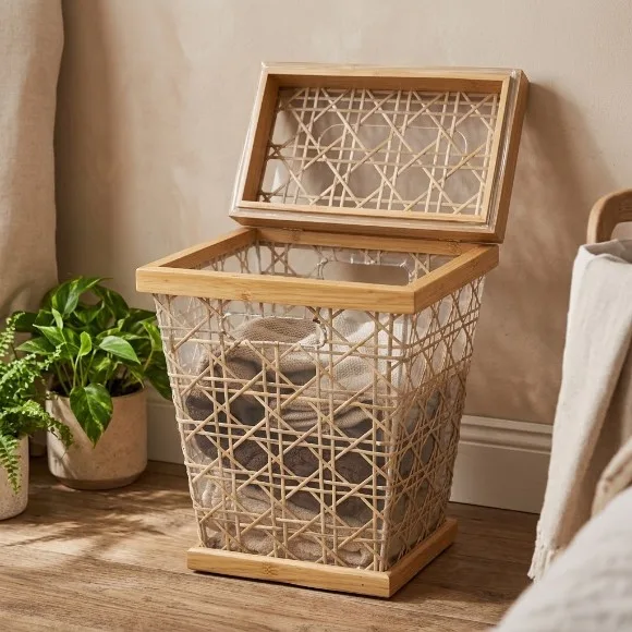 Wood Fancy Dustbin & Tissue Box Holder