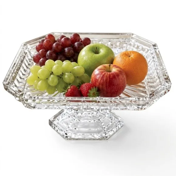 Elegant Crystal Glass Pedestal Cake Stand Fruit Bowl thumbnail 3