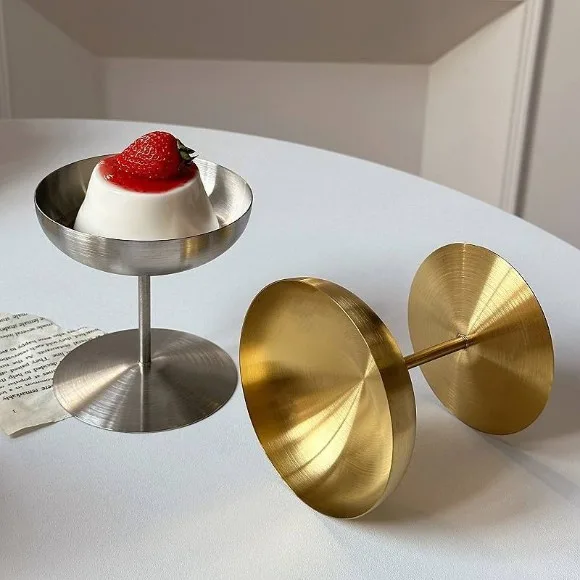 StainlessSteel Ice Cream Cup Dessert Bowl Yogurt Sundae Pudding Cup