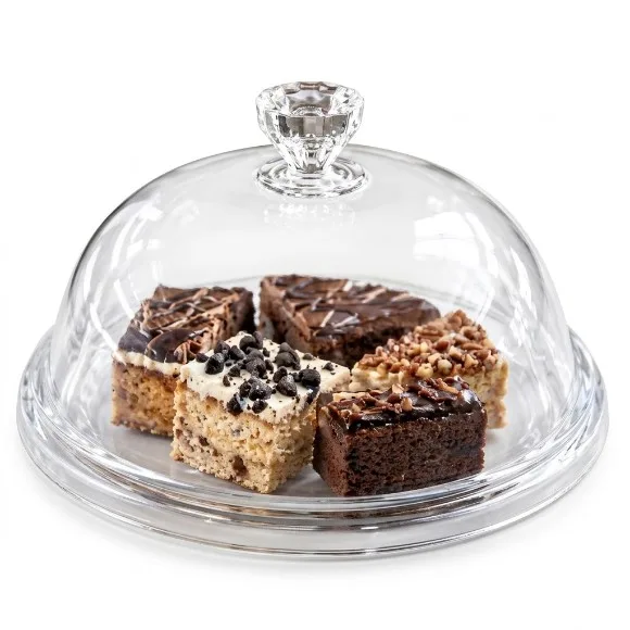 Crystal Glass Cup Cake Dome with Lid thumbnail 2
