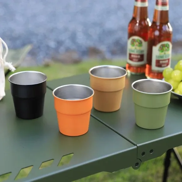 300ML Camping Coffee Cup Home Stainless Steel Drinking Mug 1-Pcs thumbnail 2