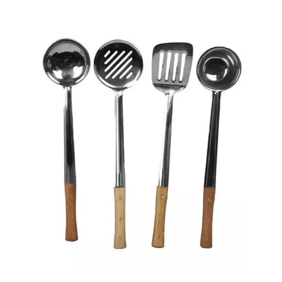 Set of 4 - Stainless Steel Spoons - Silver