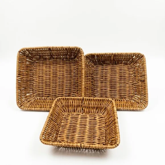 Shallow Wicker Tray Set of 3 of Set