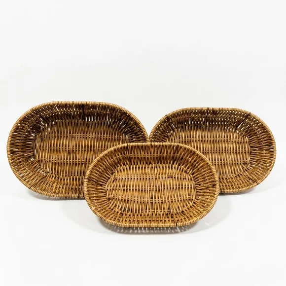Shallow Wicker Tray Set of 3 of Set