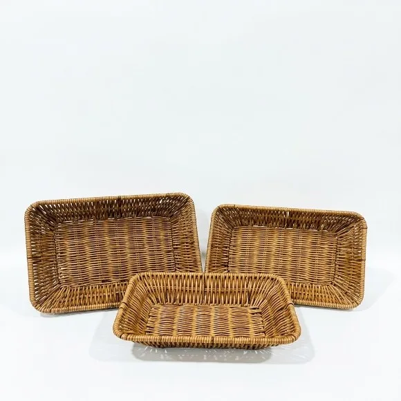 Shallow Wicker Tray Set of 3 of Set
