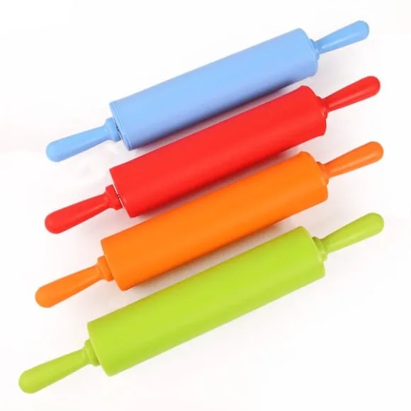 Silicone Dough Roller Middle Size Rolling Pin Colorful Pastry Tool 12inch Long