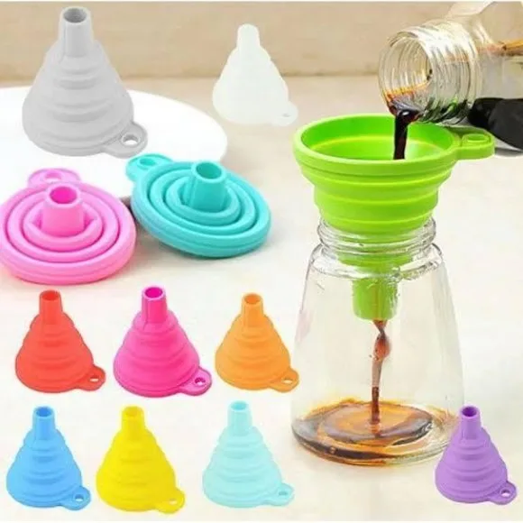 Silicone Foldable Funnel for Liquid Transfer 100% Food Grade Silicone 1- Pcs