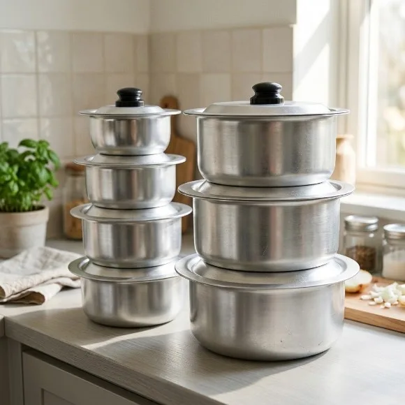 Silver Degchi Set 7 Piece