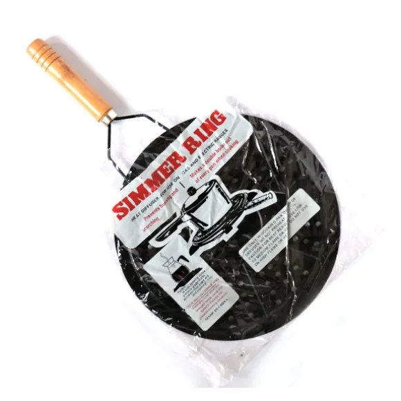 Simmer Ring Heat Diffuser For Gas Wood Handle 9 Inch