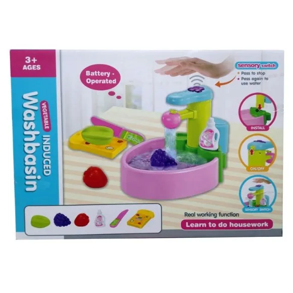 Simulation Sink Toy Real Working Function Induction Play House Set Kitchen Sink Toy