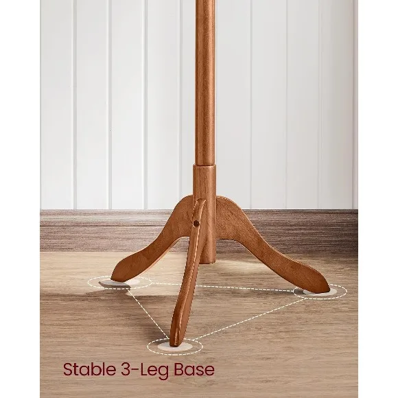Solid Wood Coat Rack, Free Standing Tree-Shaped Coat Rack with 8 Hook