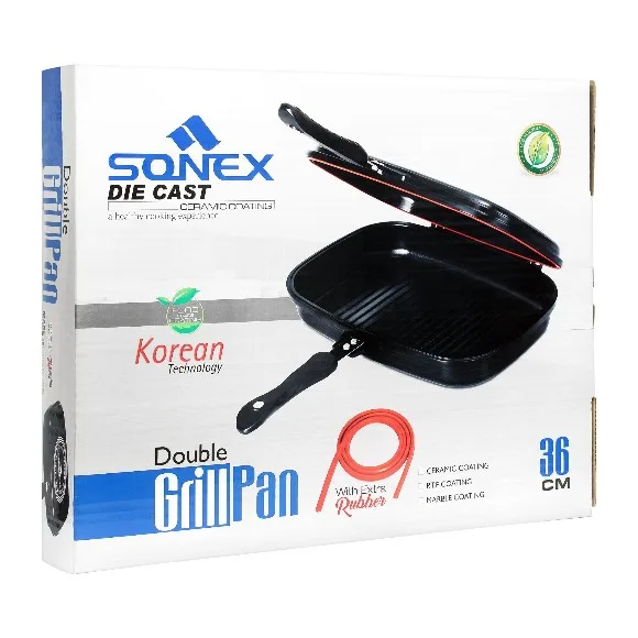Sonex Die Cast Ceramic Coating Double Grill Pan (36 Cm)