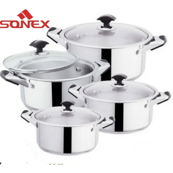 Sonex Mega Classic – 4 Cooking Pots Set – Stainless Steel