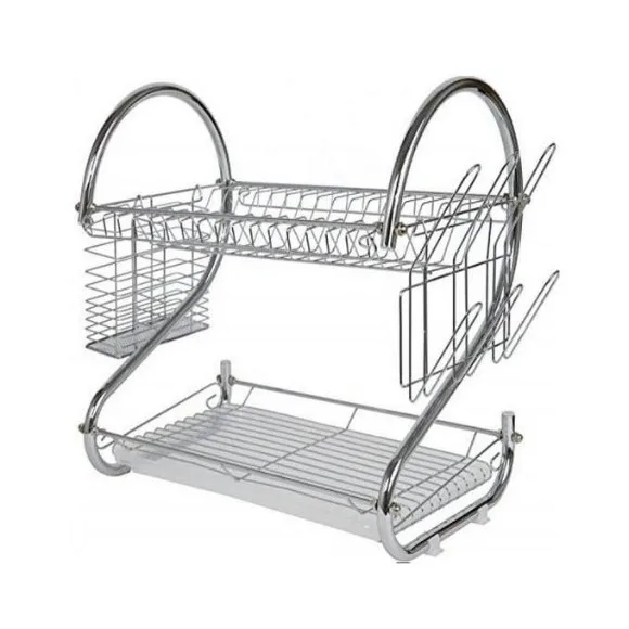 Stainless Steel Dish Plate Rack Dish Drainer 2 Layer