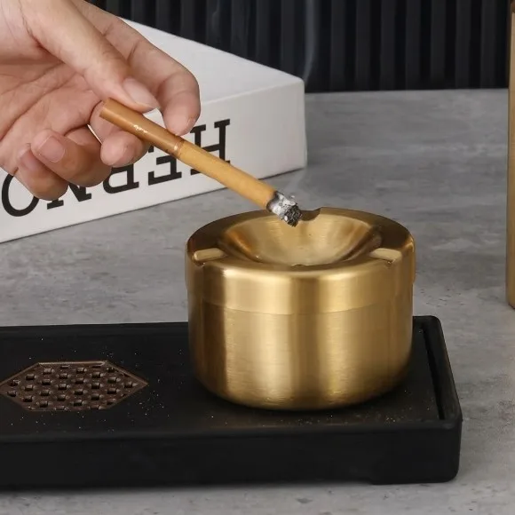 Stainless Steel Gold Ashtray