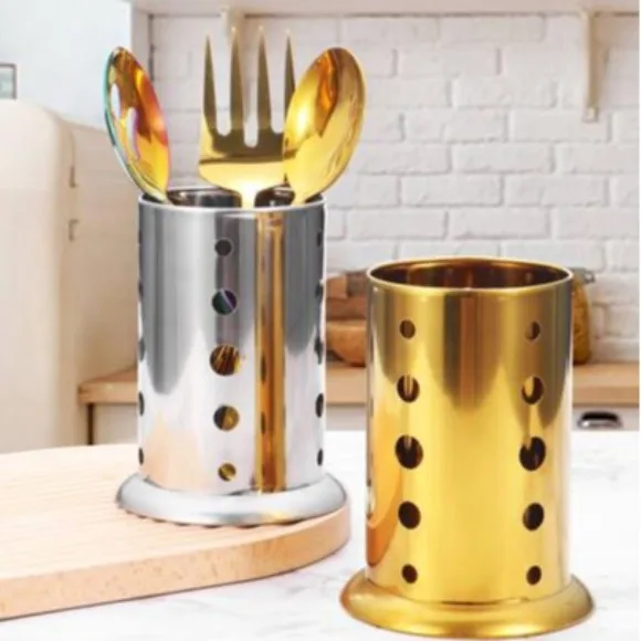 Stainless Steel Golden Chopstick Spoon Cutlery Holder