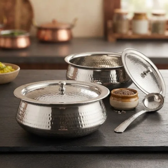 Stainless Steel Handi With Lid 4Kg Capacity 14 Inch #10