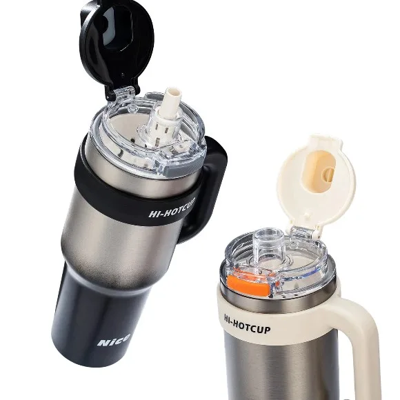 Stainless Steel Liner Vacuum Travel Mug with Tea Infuser and Handle Leakproof 316 Steel BPA Free for Office Desk  1200ml