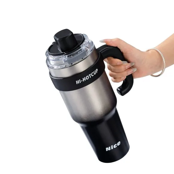 Stainless Steel Liner Vacuum Travel Mug with Tea Infuser and Handle Leakproof 316 Steel BPA Free for Office Desk  1200ml