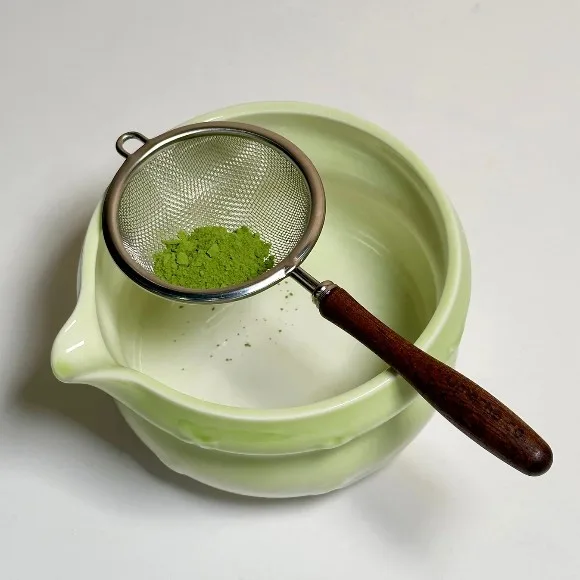 Stainless Steel Matcha Sifter Tea Strainer with Wooden Handle thumbnail 2