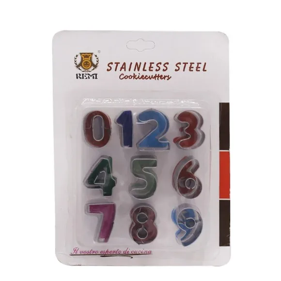 Stainless Steel Number 0-9 Cookie Cutter Set