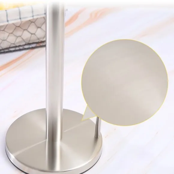 Stainless Steel Paper Towel HolderStainless Steel Round Head Roll Paper Bar Creative Vertical Perforation Kitchen Bathroom Toilet Paper Holder