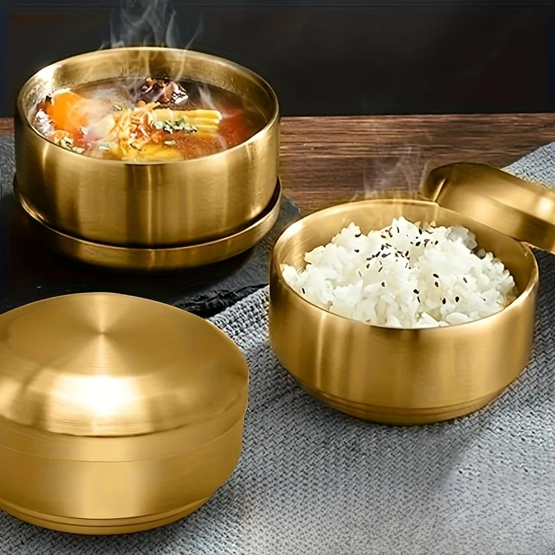 Stainless Steel Rice Bowl with Lid Suitable for Heavy-duty Washable Soup and Snack Bowls in The Office thumbnail 4
