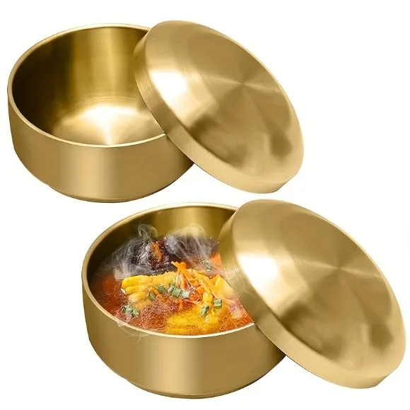 Stainless Steel Rice Bowl with Lid Suitable for Heavy-duty Washable Soup and Snack Bowls in The Office thumbnail 3