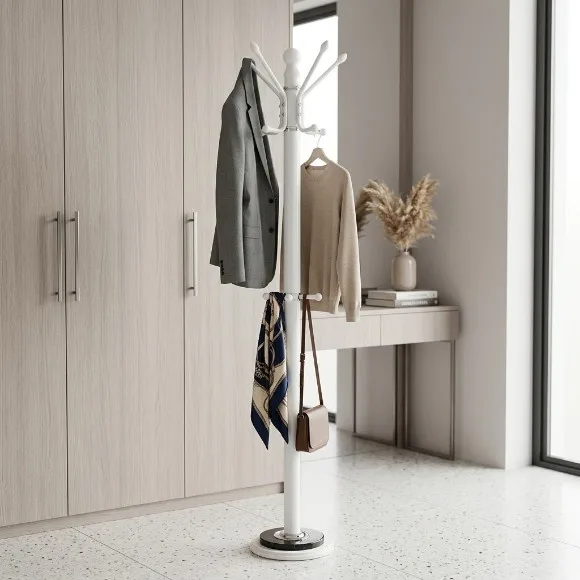 Luxury Freestanding Clothes Hanger Stand – Nordic Style Hat, Coat & Bag Organizer for Bedroom & Dressing Area