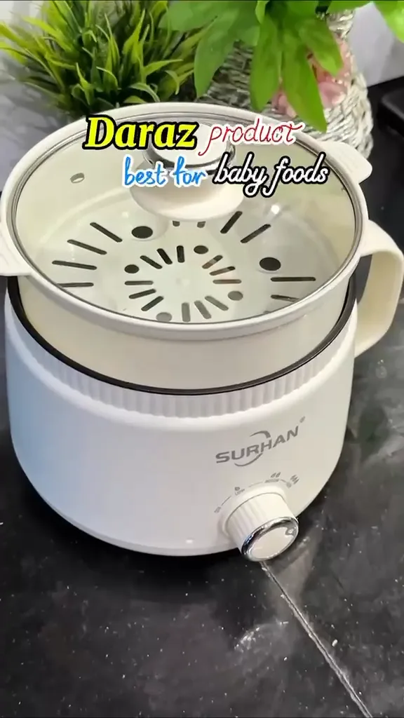 Surhan Multi Kettle 2L Electric Hot Pot Cooker | Non Stick Mini Cooker Steamer Egg Boiler 600W thumbnail 3
