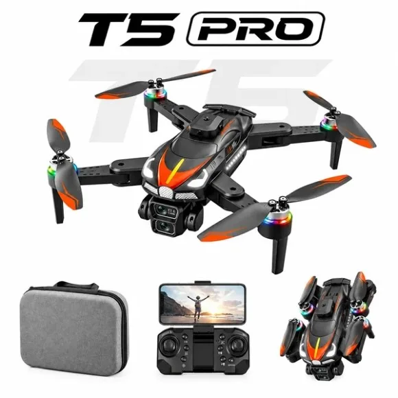 T5 Pro Brushless Drone – Dual Camera, 4-Side Obstacle Avoidance