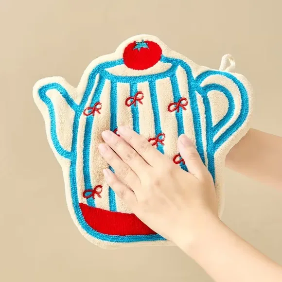Teapot with a Bow Hand Towel Washable And Reusable