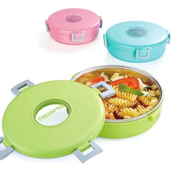TedemeI Stainless Steel Round Hot & Cold Lunch Box 920ml