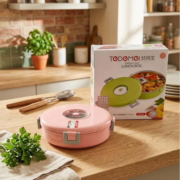 TedemeI Stainless Steel Round Hot & Cold Lunch Box 920ml