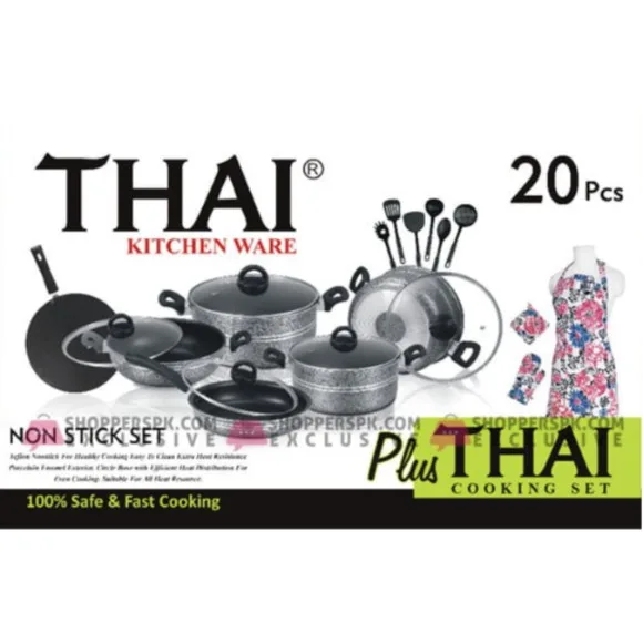 Thai Kitchen Ware Non Stick Cooking Set 20 Pcs Plus Thai Cooking Set