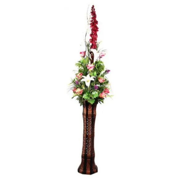 The Florist FLOR10 - Pink Tulip Rose Corner Flower Arrangement with Fibre Vase