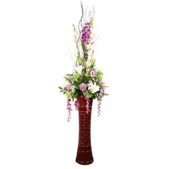 The Florist FLOR3 - Purple Rose Tulip Flower Arrangement With Fibre Vase