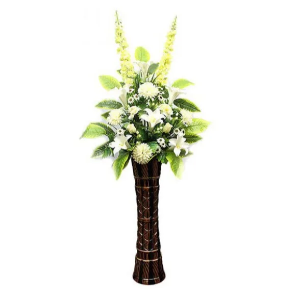 The Florist Luxury Artificial Decorative Flowers with Fibre Vase